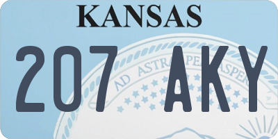 KS license plate 207AKY
