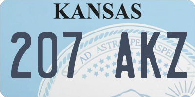 KS license plate 207AKZ