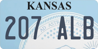 KS license plate 207ALB