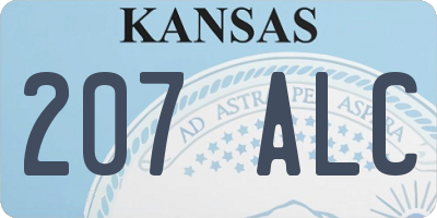 KS license plate 207ALC