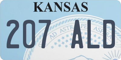 KS license plate 207ALD