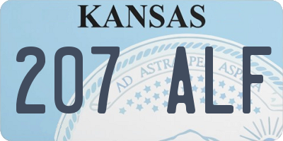 KS license plate 207ALF