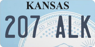 KS license plate 207ALK