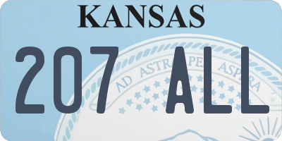 KS license plate 207ALL