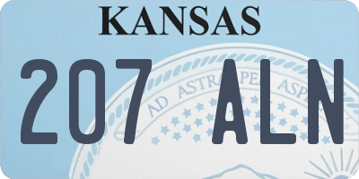 KS license plate 207ALN