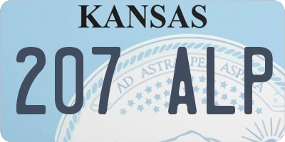KS license plate 207ALP