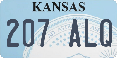 KS license plate 207ALQ