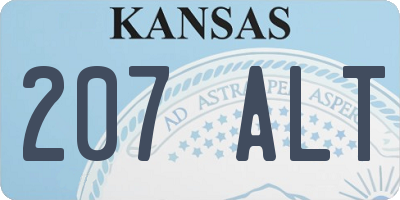 KS license plate 207ALT