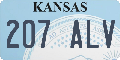KS license plate 207ALV