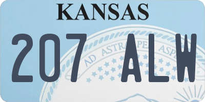 KS license plate 207ALW