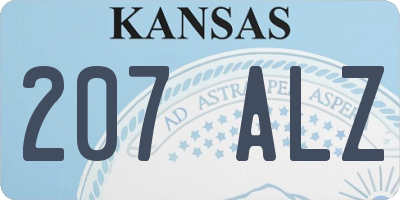 KS license plate 207ALZ