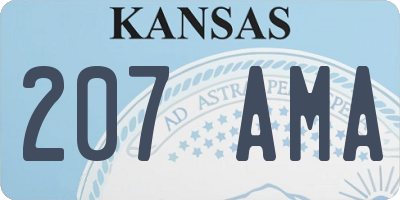 KS license plate 207AMA