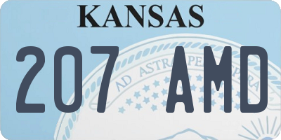 KS license plate 207AMD