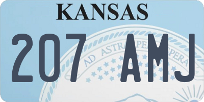 KS license plate 207AMJ