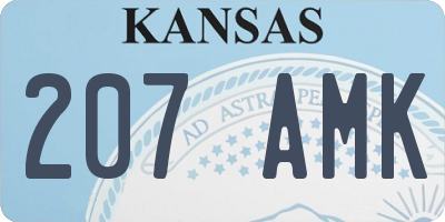 KS license plate 207AMK