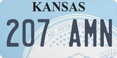 KS license plate 207AMN