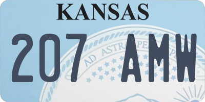 KS license plate 207AMW