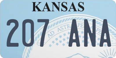 KS license plate 207ANA