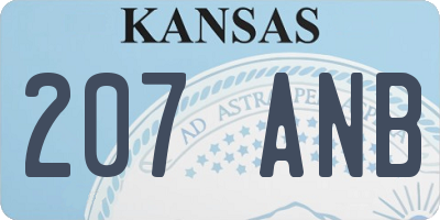 KS license plate 207ANB
