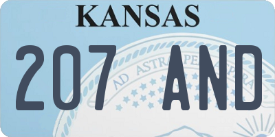 KS license plate 207AND
