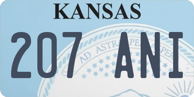 KS license plate 207ANI