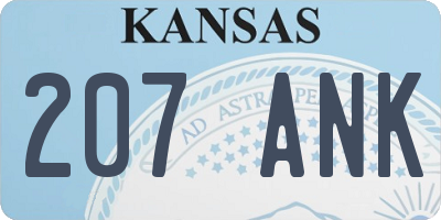 KS license plate 207ANK
