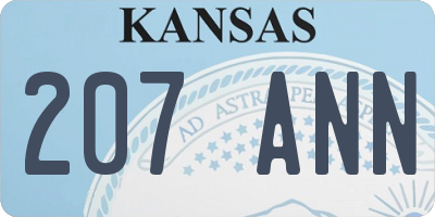 KS license plate 207ANN
