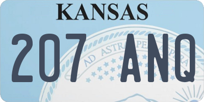 KS license plate 207ANQ