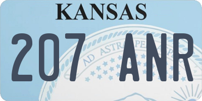 KS license plate 207ANR