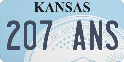 KS license plate 207ANS