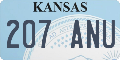 KS license plate 207ANU