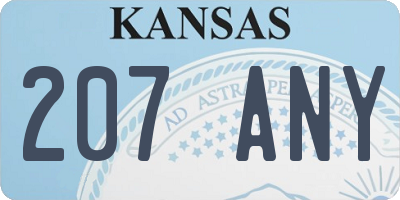 KS license plate 207ANY