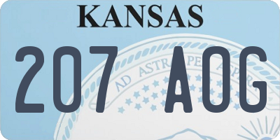 KS license plate 207AOG