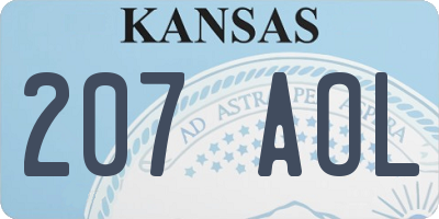 KS license plate 207AOL