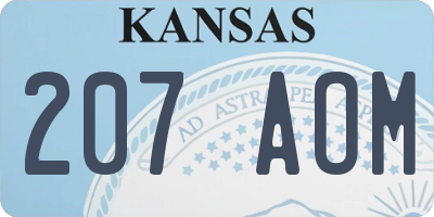 KS license plate 207AOM
