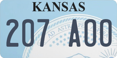 KS license plate 207AOO