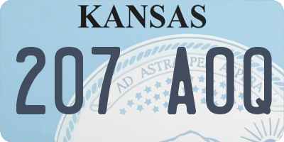 KS license plate 207AOQ