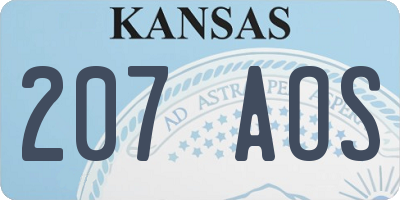 KS license plate 207AOS