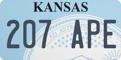 KS license plate 207APE