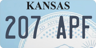 KS license plate 207APF