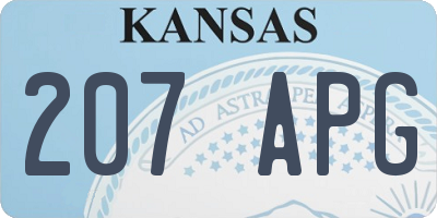 KS license plate 207APG