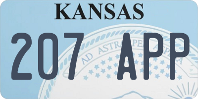 KS license plate 207APP