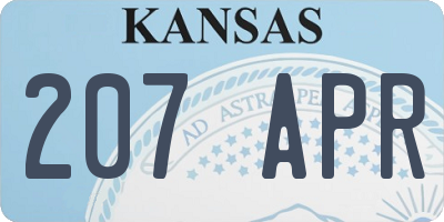 KS license plate 207APR