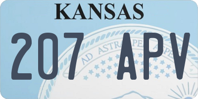 KS license plate 207APV