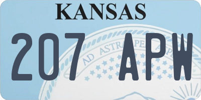 KS license plate 207APW