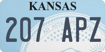 KS license plate 207APZ