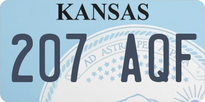 KS license plate 207AQF