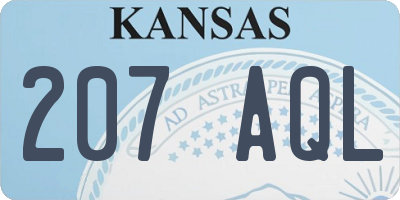 KS license plate 207AQL