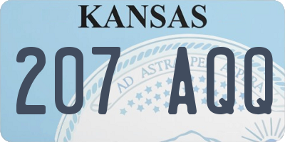 KS license plate 207AQQ