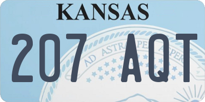 KS license plate 207AQT